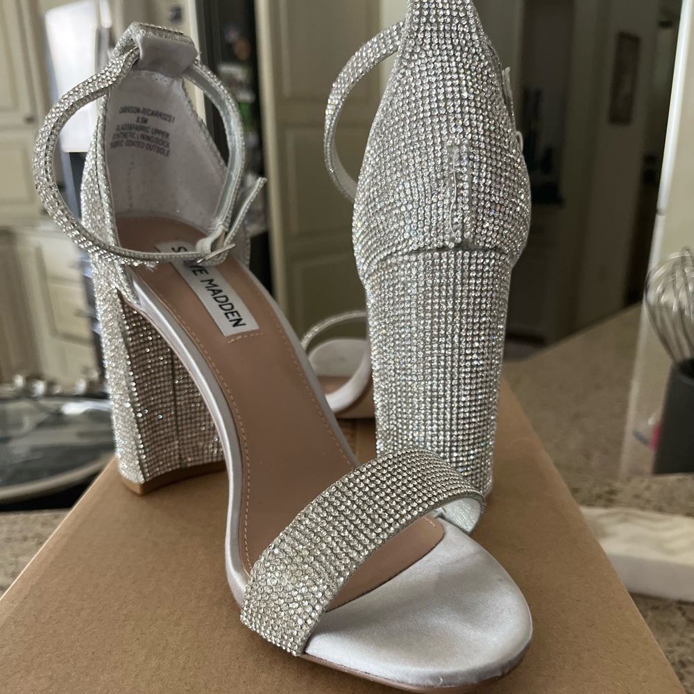 Steve Madden Carrson-r crystal heels, size 8.5. Worn once